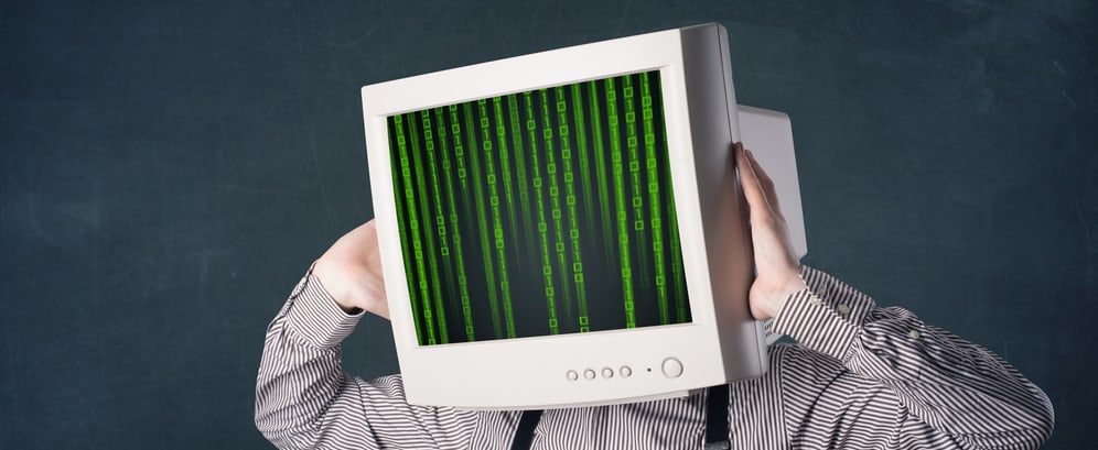 Shows a man getting frustrated using excel for construction