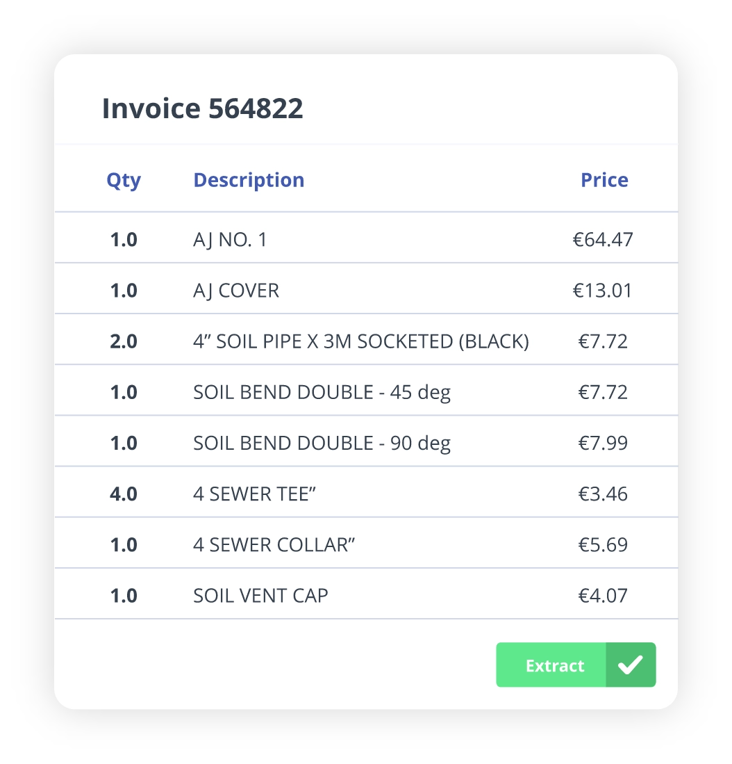 desktop product image of livecosts software feature demonstrating e-invoice software for a construction project