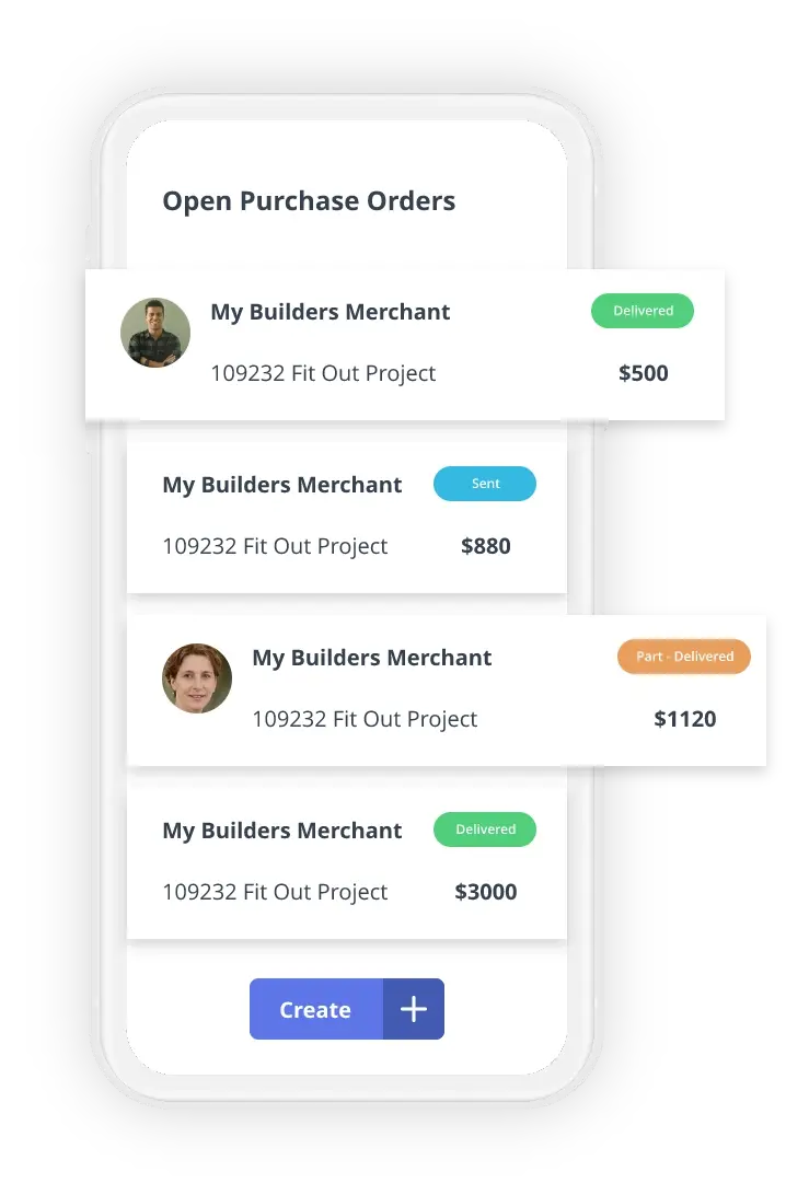 "A user-friendly interface of a Construction Purchase Order Software displayed on a screen, showcasing tools for managing purchase orders, tracking costs, and improving cost control on construction projects."