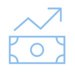 "Graph and money icon illustrating revenue growth and financial forecasting in HVAC Business Software."