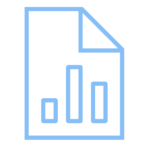 "Icon of a document with bar charts, symbolizing reporting and analytics capabilities in General Contractor Software for better project insights."