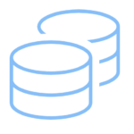 "Icon of a database stack, representing data storage and management features in General Contractor Software for efficient project handling and resource allocation."