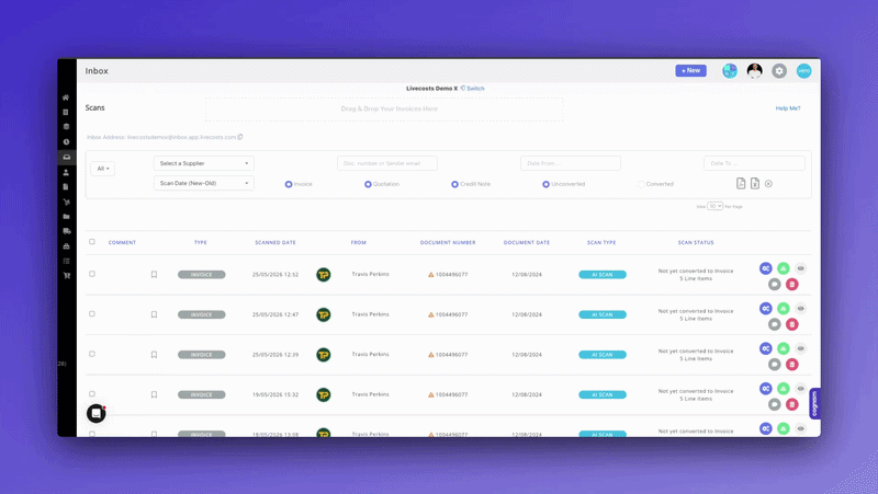 Watch LiveCosts Demo
